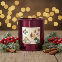 Świeca Zapachowa Świąteczna Magia 200ml - Naturalne Olejki Eteryczne Miód Goździk -Bordowa