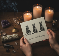 Kartka z trzema kotami "You are a rare kind of magic" - papier z recyklingu z kopertą kraftową