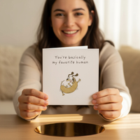 Kartka "You're basically my favorite human" z psem - ekologiczna kartka z humorem na prezent